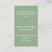 Lapin doux et carte de visite floral de guirlande (Dos)