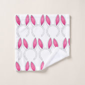 Lapin Doux oreilles de lapin Imprimer Pâques rose (Gant de toilette)