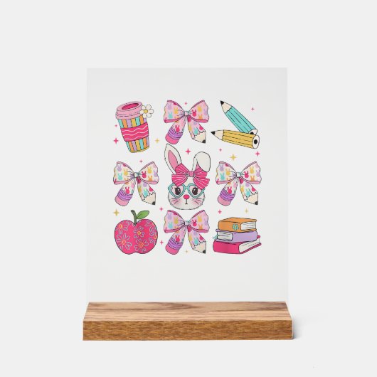 Lapin Drôle Coquette Nœud Lapin Professeur Pâques  (Recto)