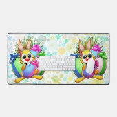 Lapin drôle mordant un œuf de Pâques (Clavier et souris)