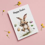 Lapin Egg-cité ! | Carte de vacances de Pâques éne