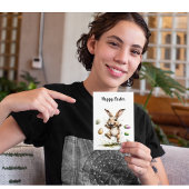 Lapin Egg-cité ! | Carte de vacances de Pâques éne