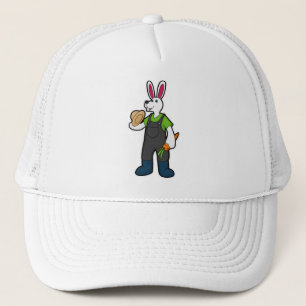 Lapin en fermier avec carotte et Casquette