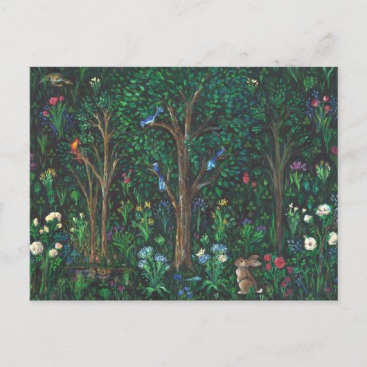 "Lapin en forêt." (Peinture complète) Carte postal (Devant)
