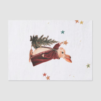 LAPIN EN PAPIER DE SOIE ARBRE DE NOËL ET ÉTOILES
