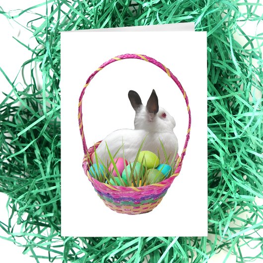 Lapin en Pâques Carte Panier