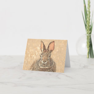 Lapin en rose - Carte de vœux vierge