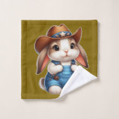 Lapin en tenue Cowboy avec Casquette et coutures (Gant de toilette)