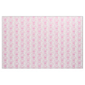 Lapin et fleurs tissu graphique rose (Fat Quarter)