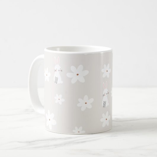 Lapin et Mug Floral (Devant gauche)