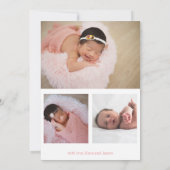 Lapin Faire-part de naissance fille aquarelle (Dos)