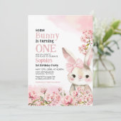 Lapin Floral Lapin 1er Invitation Anniversaire (Debout devant)