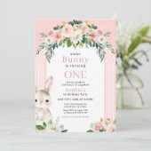 Lapin Floral Lapin 1er Invitation Anniversaire (Debout devant)