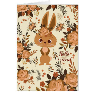 lapin floral marron chocolat