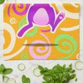 Lapin funky, serviette de cuisine (Plié)