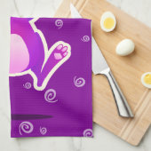 Lapin funky, serviette de cuisine (Quart Plié)