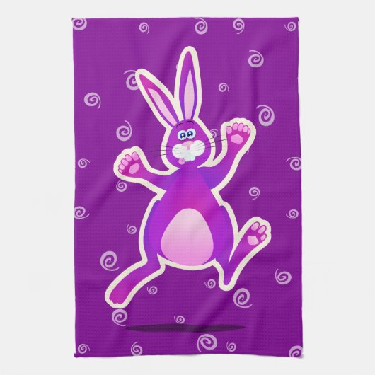 Lapin funky, serviette de cuisine (Vertical)