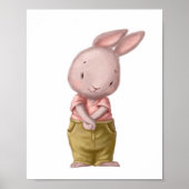 Lapin garçon adorable aquarelle | Impression mural (Devant)