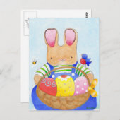 lapin garçon avec carte postale (Devant / Derrière)