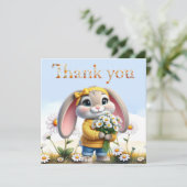 Lapin girly nœud à pois Merci (Debout devant)