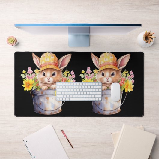 Lapin Graphique Pour Filles Floral Printemps (Bureau 1)
