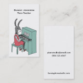 Lapin jouant le carte de visite de piano (Devant / Derrière)