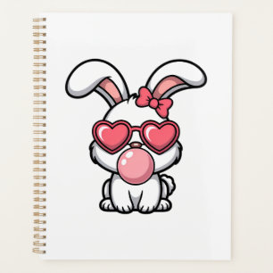 Lapin Kawaii joueur avec bulle de Bubble Gum