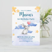 Lapin Lapin Anniversaire Fête Invitation Garçons F (Debout devant)