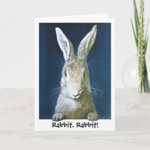 Lapin Lapin Blanc vintage Rabbit Bonne carte de ch
