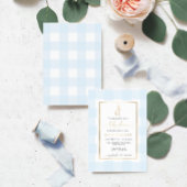 Lapin lapin bleu En vichy Baby shower Invitation à