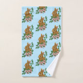 Lapin Lapin Fleurs Roses (Serviette à main)