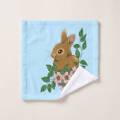Lapin Lapin Fleurs Roses (Gant de toilette)