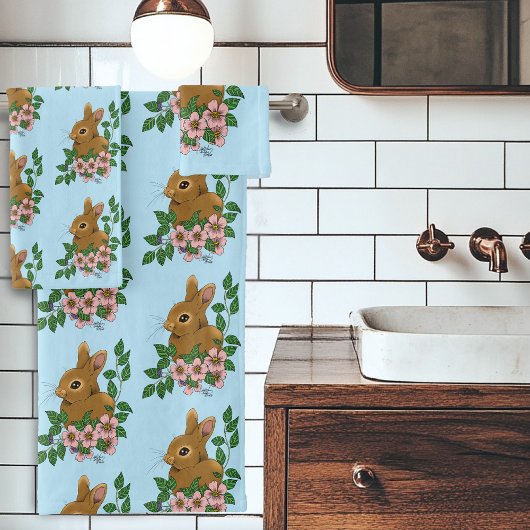 Lapin Lapin Fleurs Roses