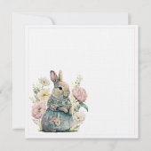 Lapin Lapin Floral Baby Girl Douche Invitation (Dos)