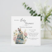 Lapin Lapin Floral Baby Girl Douche Invitation (Debout devant)