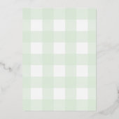 Lapin lapin Mint En vichy Baby shower Invitation à (Verso)