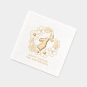 Lapin Lapin Papillon Floral Wreath Joyeux Pâques (Gauche)