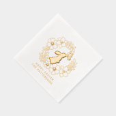 Lapin Lapin Papillon Floral Wreath Joyeux Pâques (Droite)