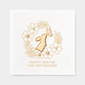 Lapin Lapin Papillon Floral Wreath Joyeux Pâques (Recto)
