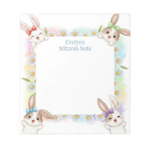 Lapin Lapin personnalisé Mitzvah Notes Bloc-notes