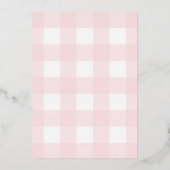 Lapin lapin rose En vichy Baby shower Invitation à (Verso)