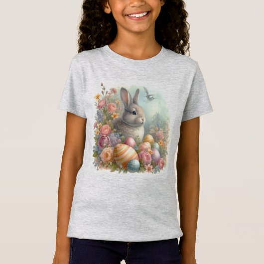 Lapin lapin / T-shirt Filles de chasse aux oeufs d (Devant)