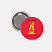 Lapin Lucky N° 1 Magnet rond (Recto/Verso)