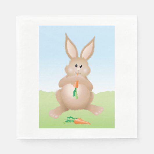 Lapin Mangeant Des Serviettes En Papier Carotte (Devant)