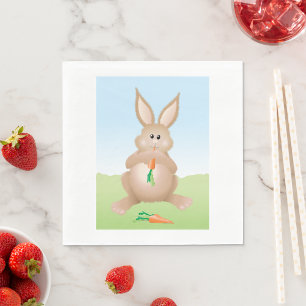 Lapin Mangeant Des Serviettes En Papier Carotte