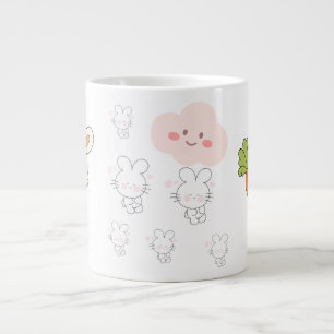 Lapin mignon avec mug à café à la carotte Adorab