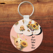 Lapin Mignon Avec Porte-Clés Tournesol  (Recto)