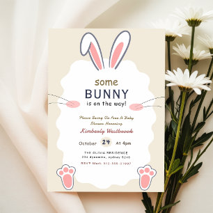 Lapin Mignon Bébé Fait Son Chemin Invitation Baby 