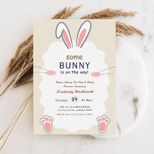 Lapin Mignon Bébé Fait Son Chemin Invitation Baby