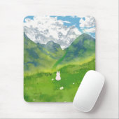 Lapin Mignon dans Mountain View Tapis de Souris (Avec souris)